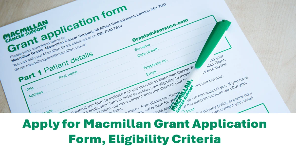 How to Apply for Macmillan Grant Application Form